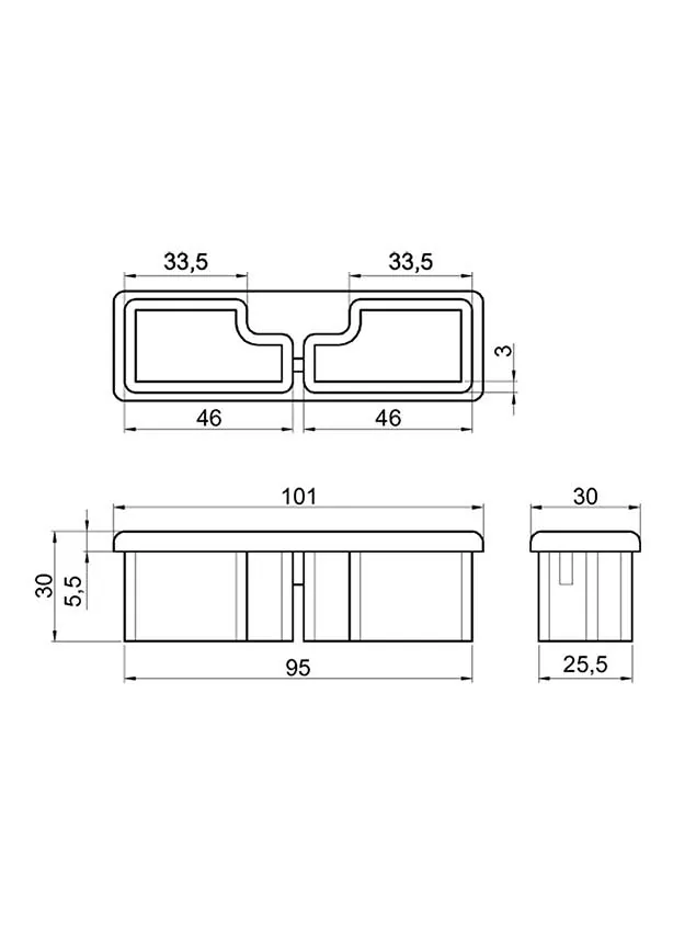 100 x 30 mm Dugó aláfutásgátlóhoz
