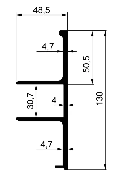 Autószállító padló keret profil 30 mm