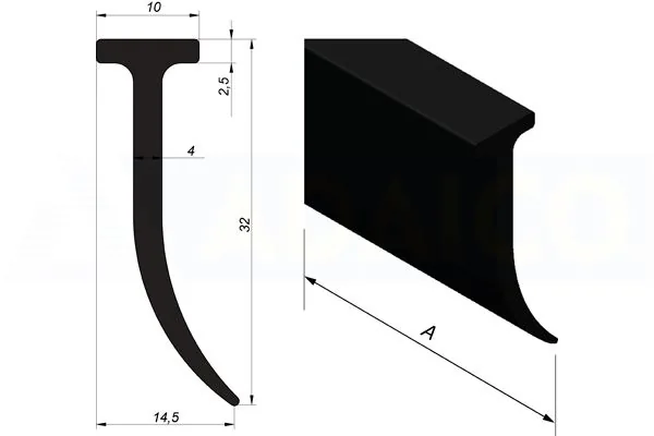 ADA-S ajtóprofil takarógumi 10 m/tekercs