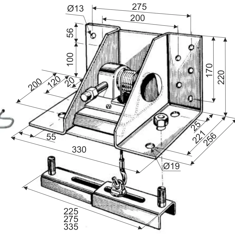 Pótkeréktartó 120 mm tengelyközép