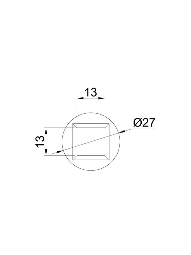 Alsó adapter 27-es csőhöz szögletes