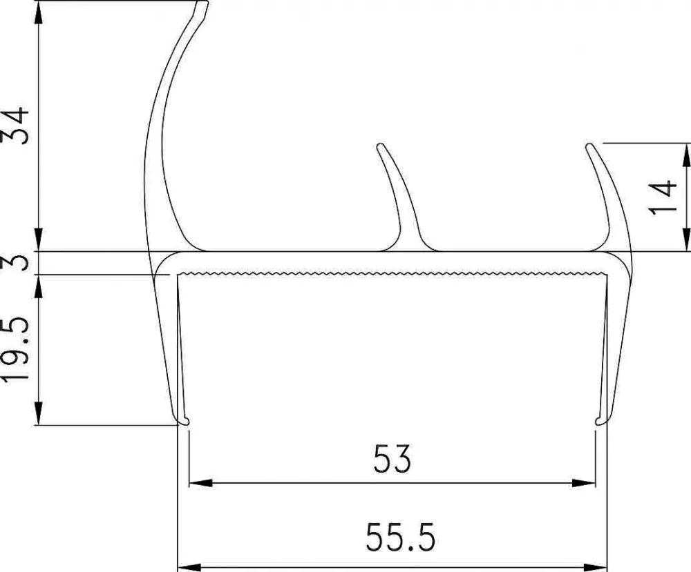 55 mm-es PVC tömítés PL