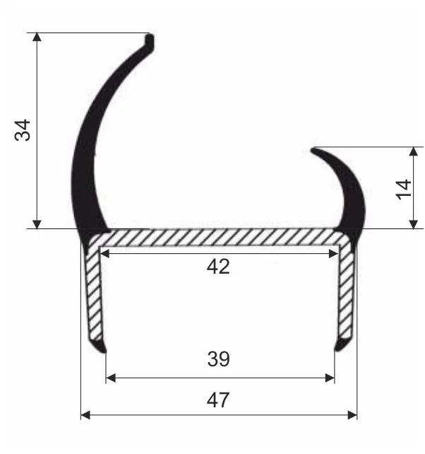 44 mm-es PVC térelválasztó tömítés G