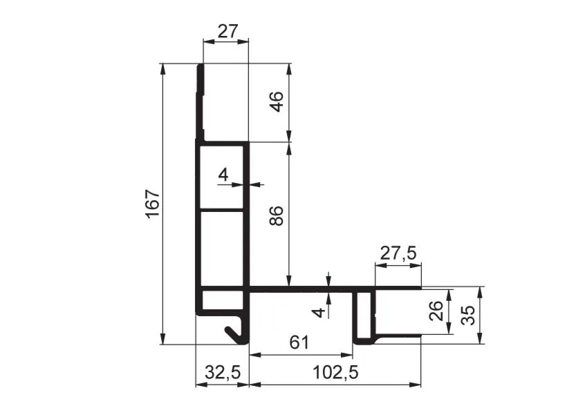 MIDI első oszlop LIFT elox 135
