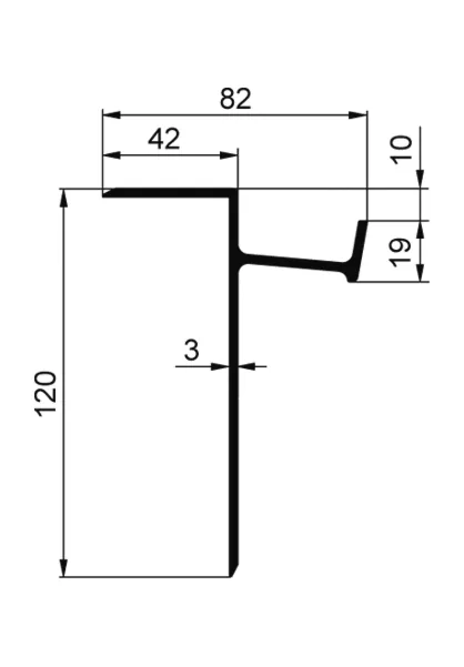 AL/ECO 120 mm külső palást profil elox