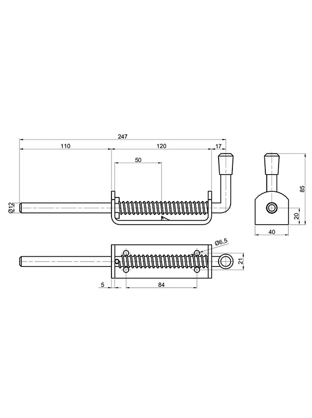 247 mm Rugós Rigli horg