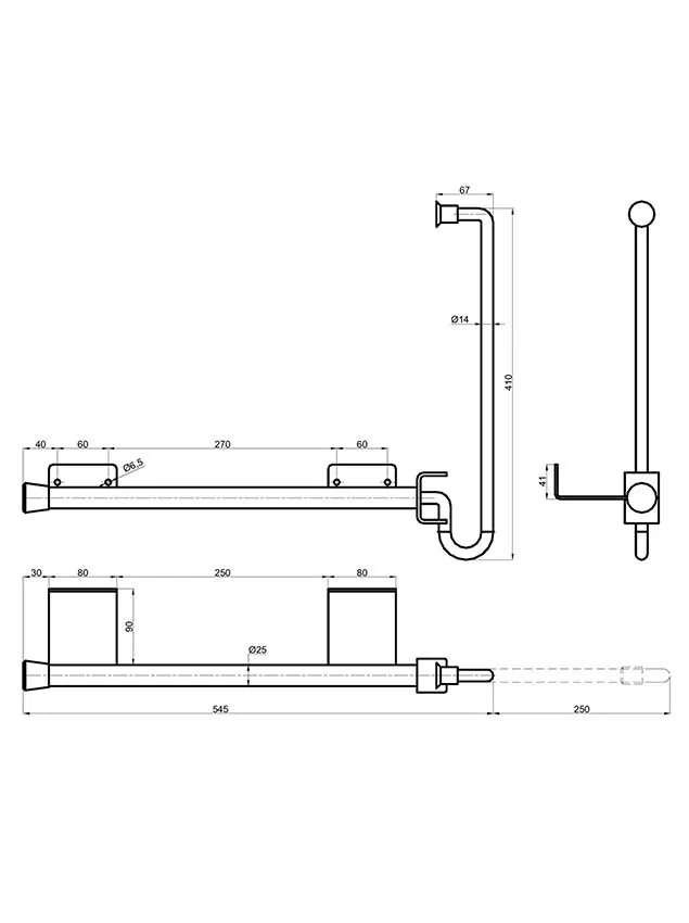 Rugós ajtórögzítő horg 545/410mm TS