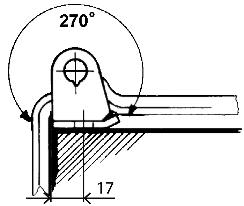 RM csavarozható hátsóajtó zsanérbak+ csap 96 mm PL