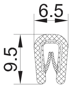 A1 013 Élkéder kicsi fekete 9,5x6,5mm