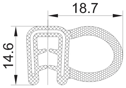 A2 539 Közepes göbös kédergumi 14,6x18,7 fekete