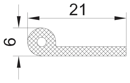 D1 119 EPDM 21mm p profil
