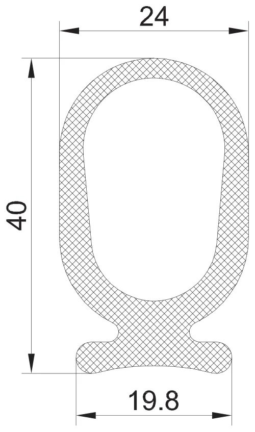 D1 128 Omega gumi 19,8x40x24 EPDM fekete