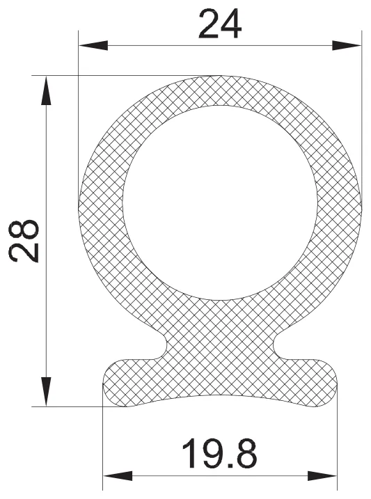 D1 133 Omega gumi 19,8x28x24 EPDM fekete