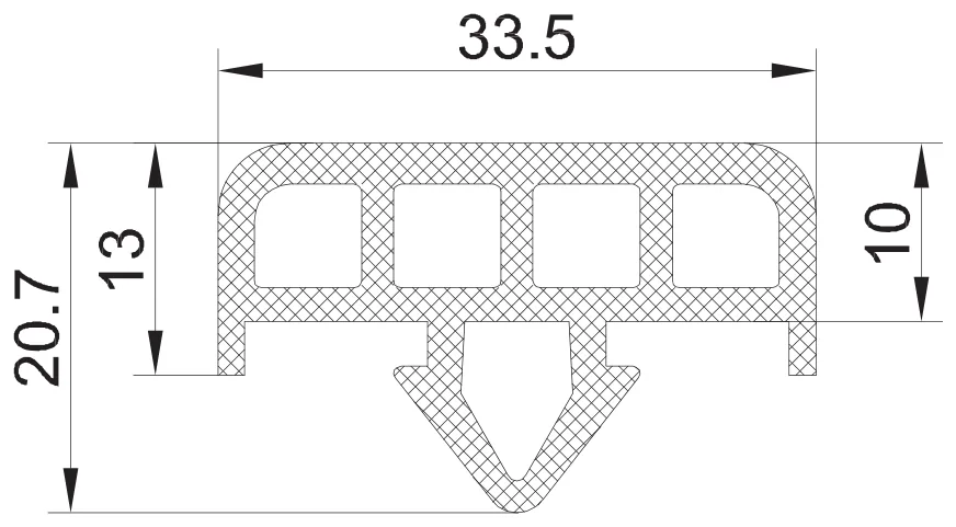 D2 167 Élvédő léc EPDM fekete